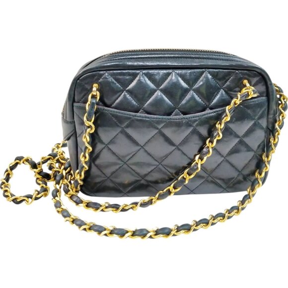 293685BD (EH) Chanel Shoulder Bag Black Leather - Picture 1 of 8